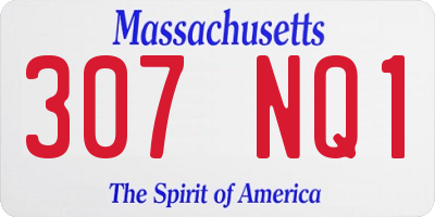 MA license plate 307NQ1
