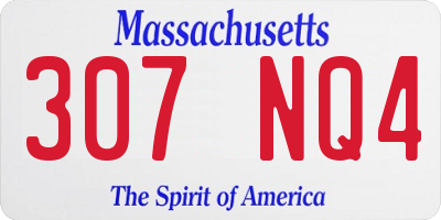 MA license plate 307NQ4