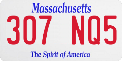MA license plate 307NQ5