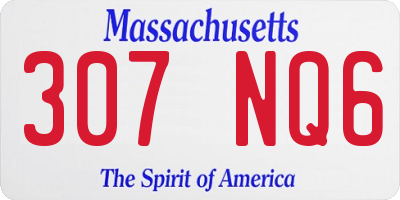 MA license plate 307NQ6