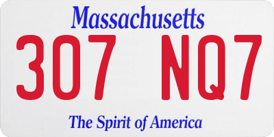 MA license plate 307NQ7