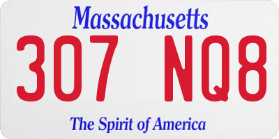 MA license plate 307NQ8