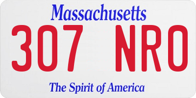 MA license plate 307NR0