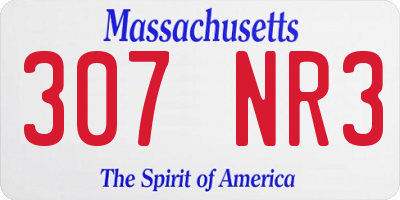 MA license plate 307NR3