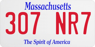 MA license plate 307NR7