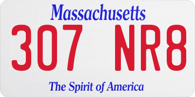 MA license plate 307NR8