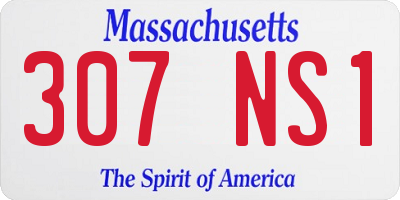 MA license plate 307NS1