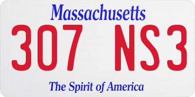 MA license plate 307NS3