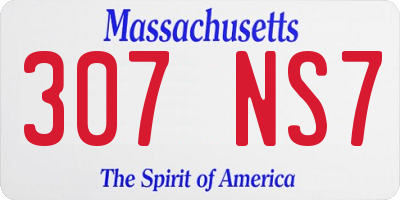 MA license plate 307NS7
