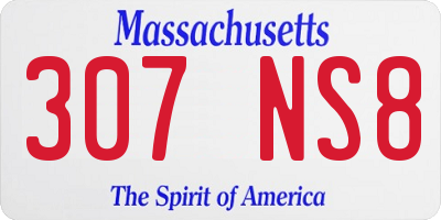 MA license plate 307NS8