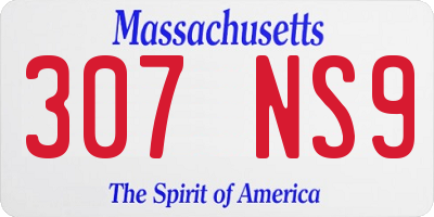 MA license plate 307NS9
