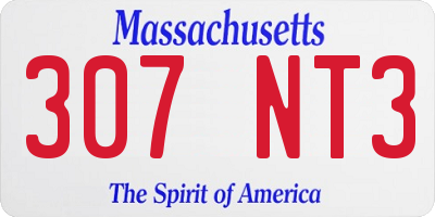 MA license plate 307NT3