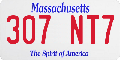 MA license plate 307NT7