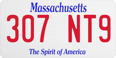 MA license plate 307NT9