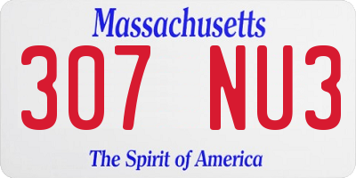 MA license plate 307NU3