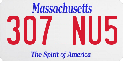 MA license plate 307NU5