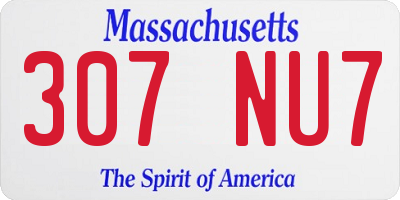 MA license plate 307NU7