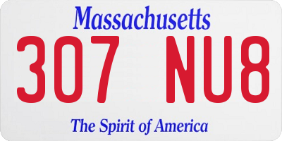 MA license plate 307NU8