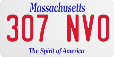 MA license plate 307NV0