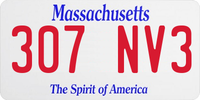 MA license plate 307NV3