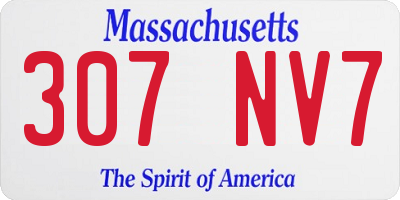 MA license plate 307NV7