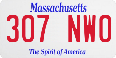 MA license plate 307NW0