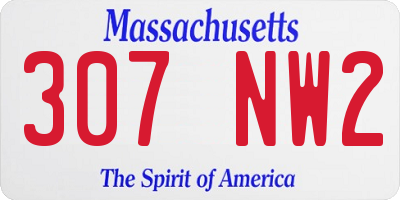 MA license plate 307NW2