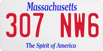 MA license plate 307NW6