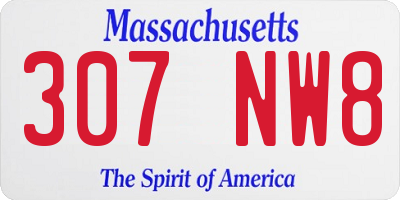 MA license plate 307NW8