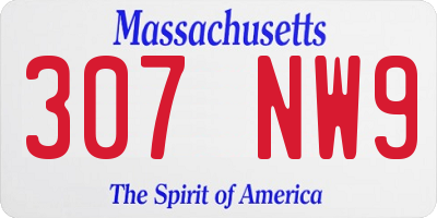 MA license plate 307NW9