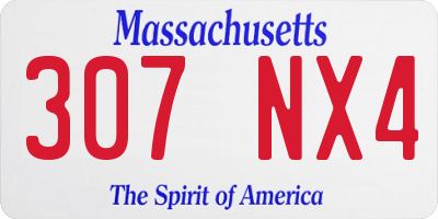 MA license plate 307NX4
