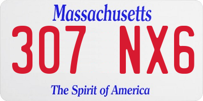 MA license plate 307NX6
