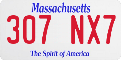 MA license plate 307NX7