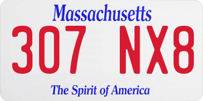 MA license plate 307NX8