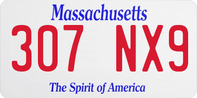 MA license plate 307NX9