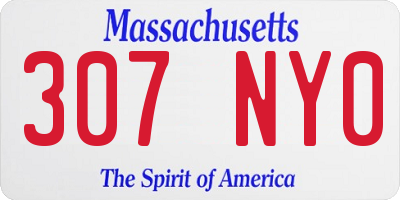 MA license plate 307NY0
