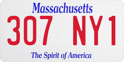 MA license plate 307NY1