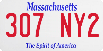 MA license plate 307NY2