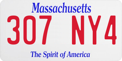 MA license plate 307NY4