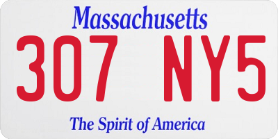 MA license plate 307NY5