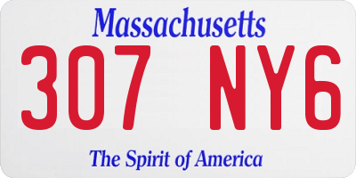 MA license plate 307NY6