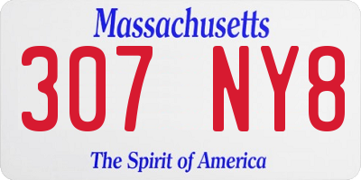 MA license plate 307NY8
