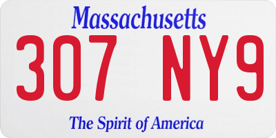 MA license plate 307NY9