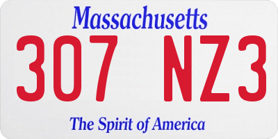 MA license plate 307NZ3
