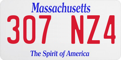 MA license plate 307NZ4