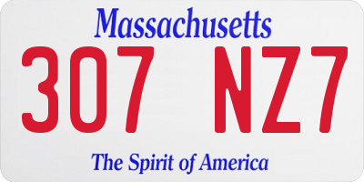 MA license plate 307NZ7