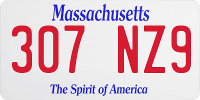MA license plate 307NZ9
