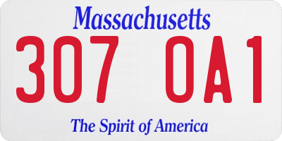 MA license plate 307OA1