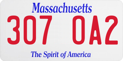 MA license plate 307OA2