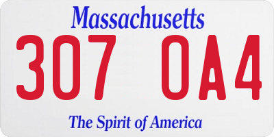 MA license plate 307OA4